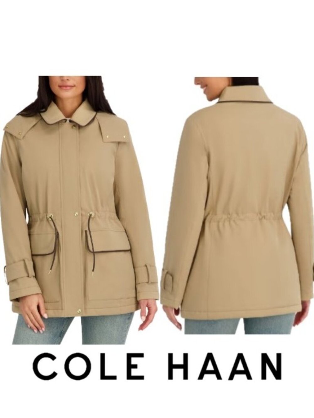 NWT Cole Haan Women's Anorak Jacket, Tan